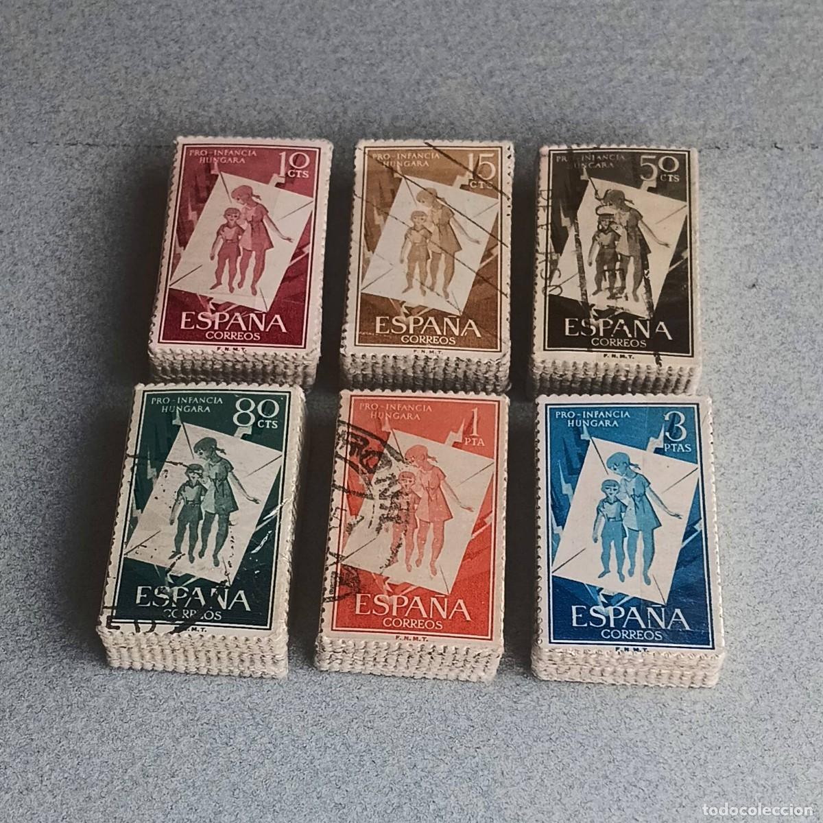 Sellos: PRO INFANCIA H&Uacute;NGARA. 1956. 100 Series Matasello. Edifil.1200-1205 .