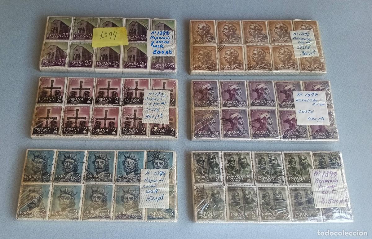 Sellos: FUNDACION DE OVIEDO. 1.000 SERIES Matasello. Edifil. 1394-1399