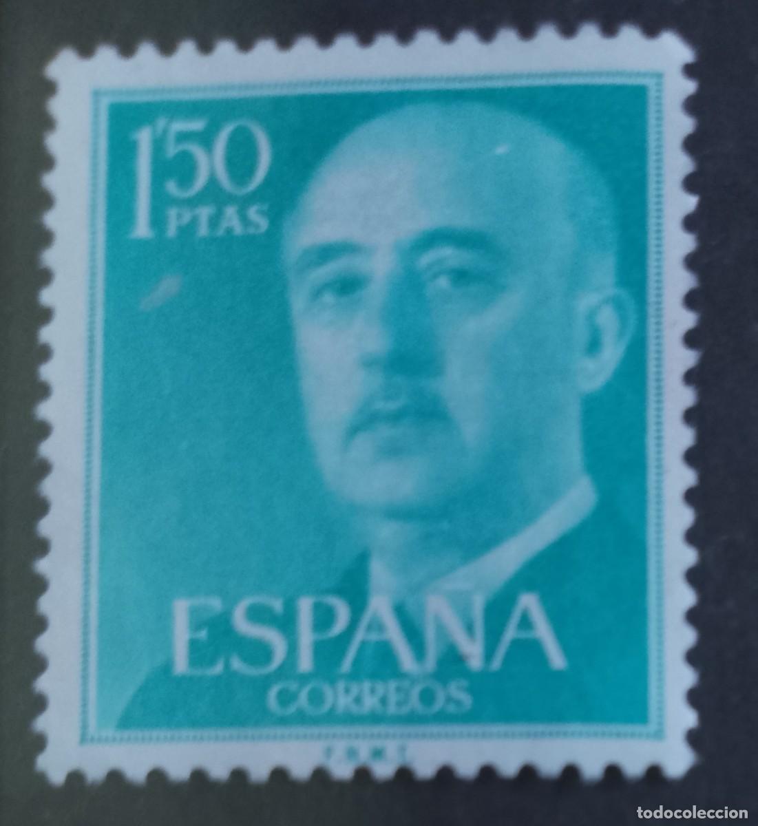 Sellos: ESPA&Ntilde;A - V/F 1,50 PTAS- A&Ntilde;O 1955 - EDIFIL 1156 - FRANCISCO FRANCO
