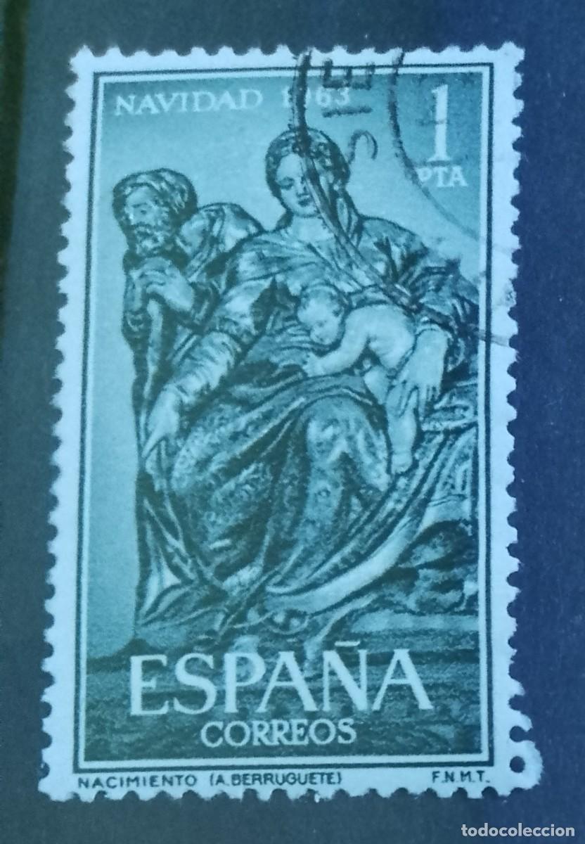 Sellos: ESPA&Ntilde;A - V/F 1 PTA - EDIFIL 1535 - NAVIDAD 1963