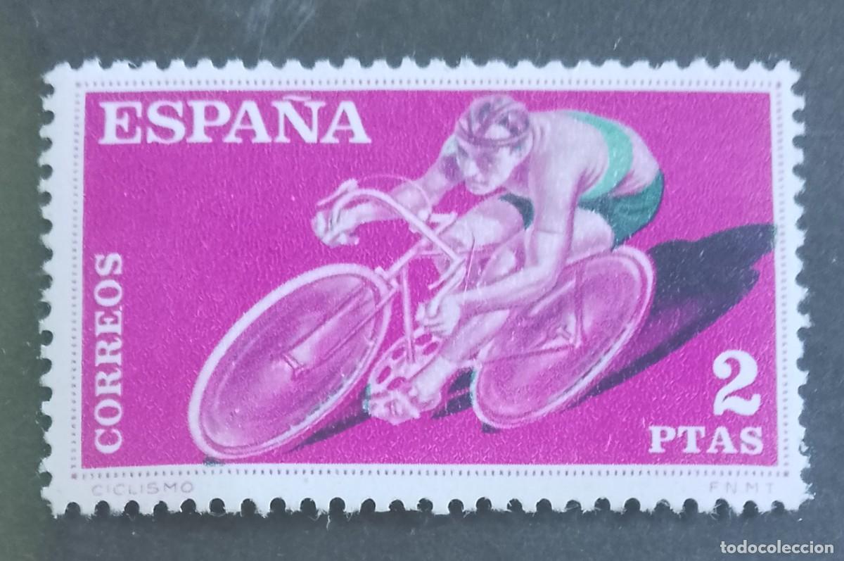 Sellos: ESPA&Ntilde;A - V/F 2 PTAS - A&Ntilde;O 1960 - EDIFIL 1312 - DEPORTES: CICLISMO