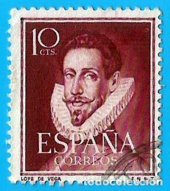 Sellos: Espa&ntilde;a. Spain. 1951. Edifil # 1072. Literatos. Lope de Vega
