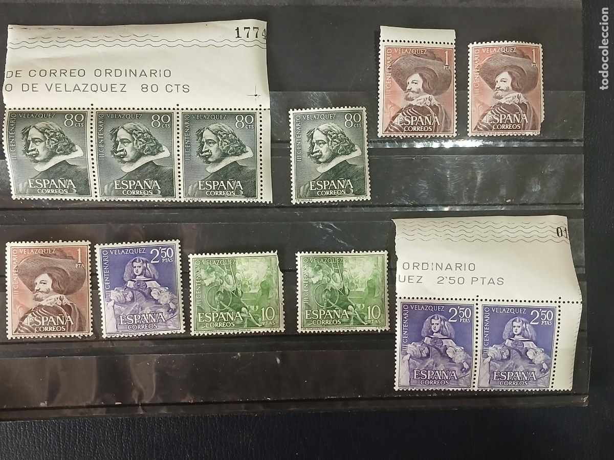 Sellos: A&Ntilde;O 1961 III CENTENARIO DE LA MUERTE DE VELAZQUEZ VALOR CATALOGO 38.60 EUROS