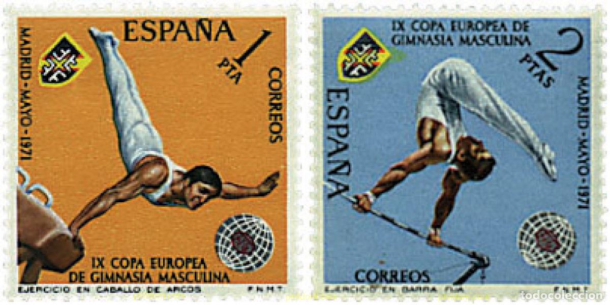Sellos: 84794 MNH ESPA&Ntilde;A 1971 9 COPA EUROPEA DE GIMNASIA MASCULINA