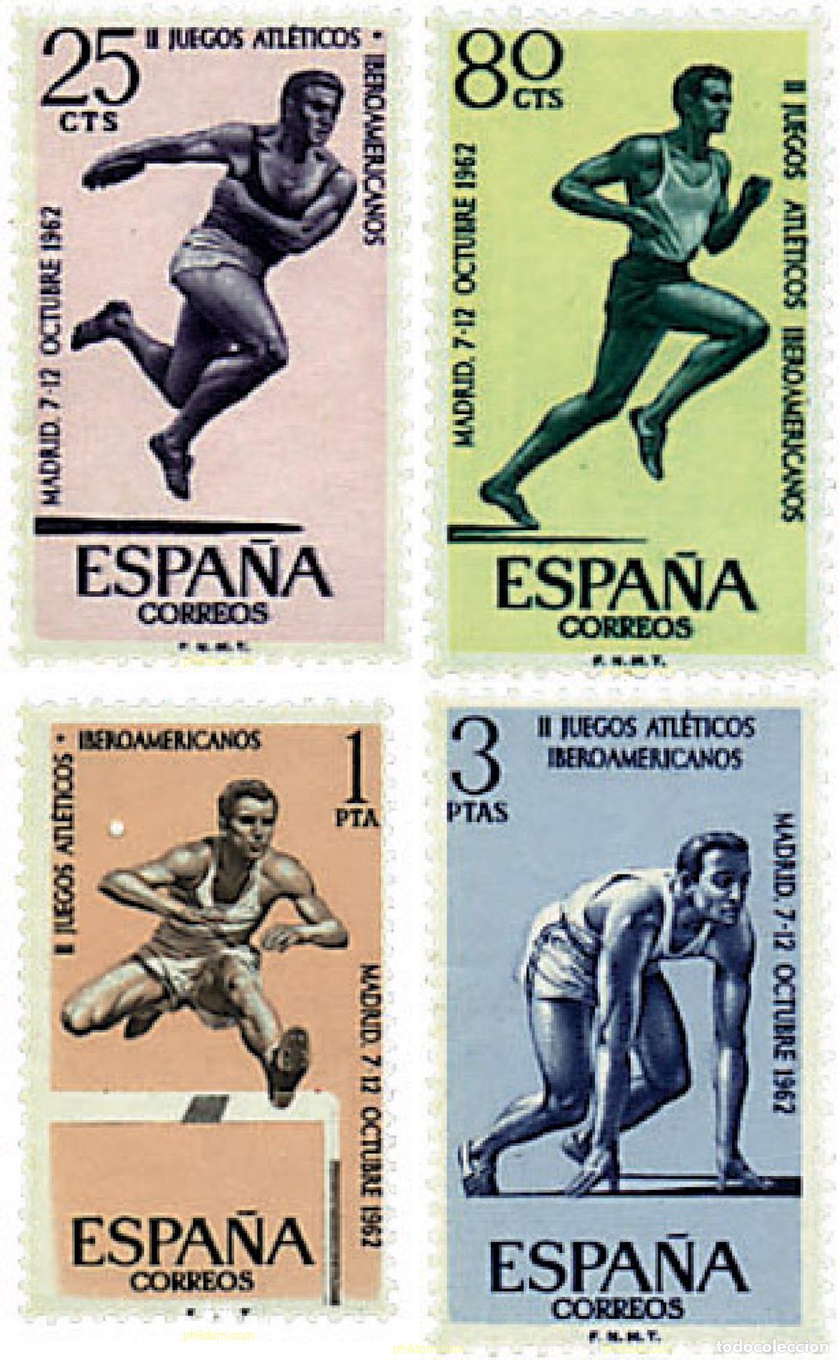 Sellos: 84573 MNH ESPA&Ntilde;A 1962 2 JUEGOS ATLETICOS IBEROAMERICANOS
