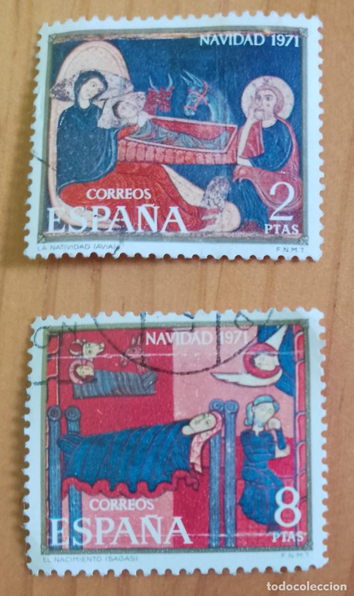 Sellos: ESPA&Ntilde;A - V/F 2 Y 8 PTAS - EDIFIL 2061 Y 2061 - NAVIDAD 1971
