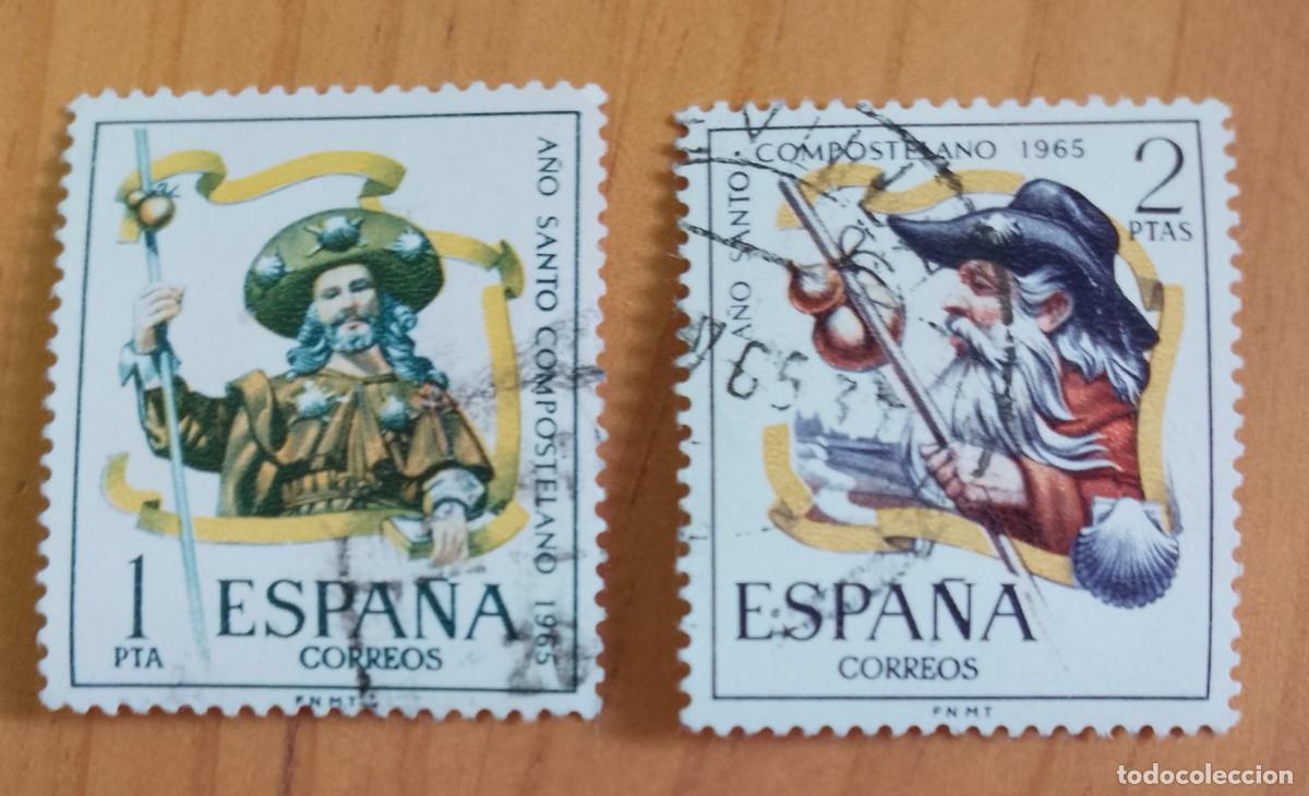 Sellos: ESPA&Ntilde;A - V/F 1 Y 2 PTAS - EDIFIL 1672 Y 1673 - A&Ntilde;O 1965 - A&Ntilde;O SANTO COMPOSTELANO