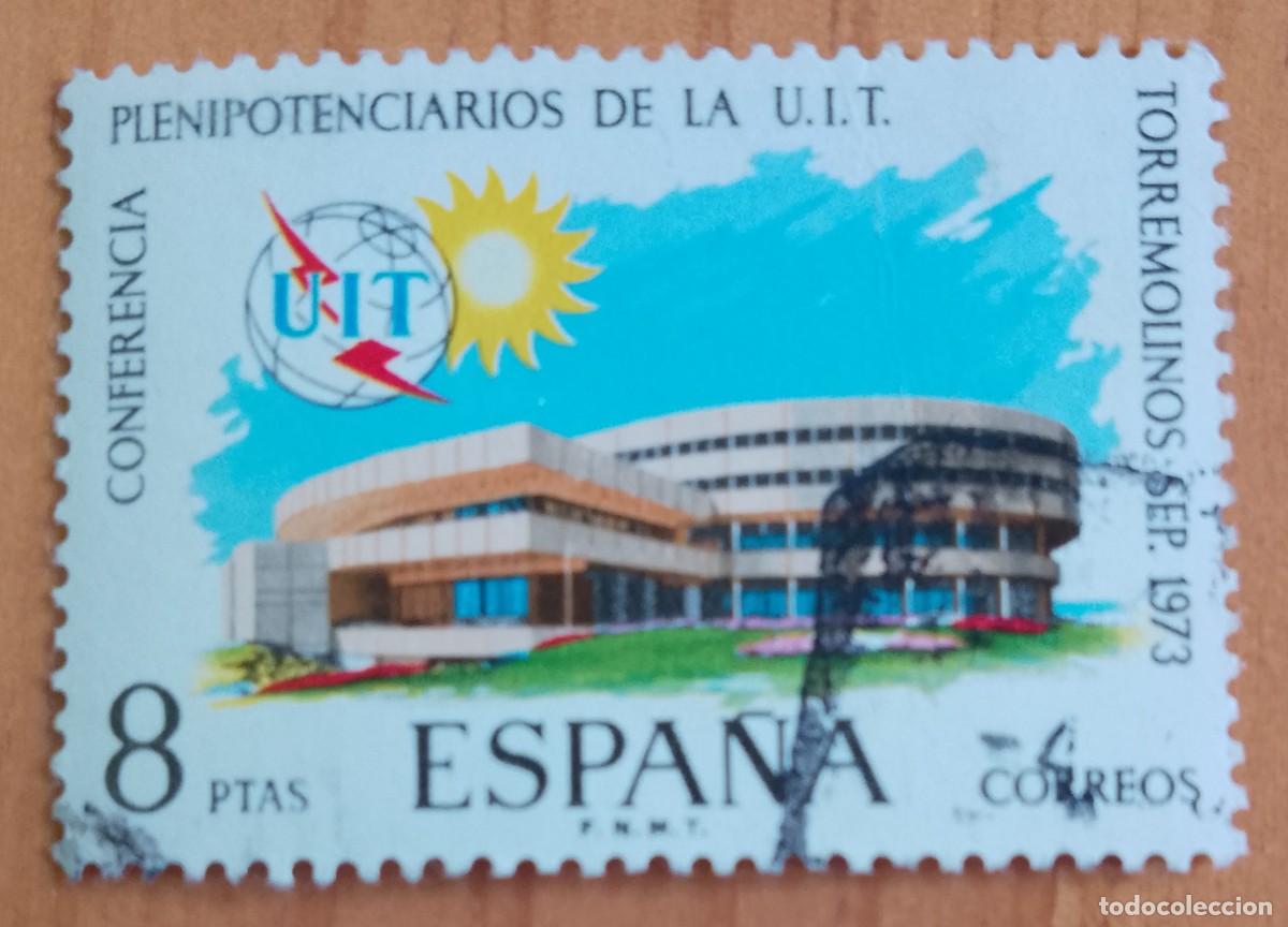 Sellos: ESPA&Ntilde;A - V/F 8 PTAS - EDIFIL 2145 - CONFERENCIA PLENIPOTENCIARIOS U.I.T. 1973