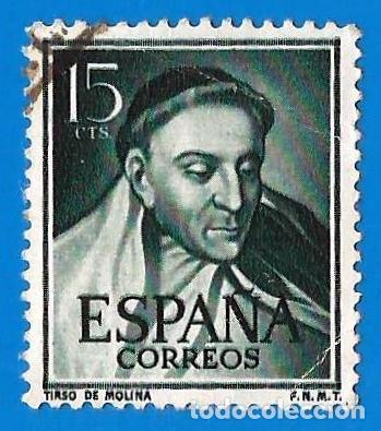 Sellos: Espa&ntilde;a. Spain. 1953. Edifil # 1073. Literatos. Tirso de Molina