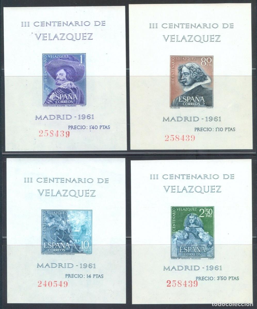 Sellos: 1961 EDIFIL 1344/47** NUEVOS SIN CHARNELA. HOJAS VELAZQUEZ