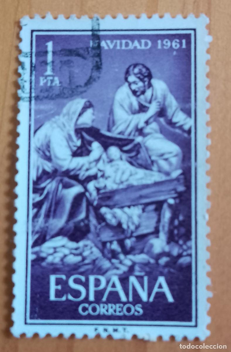 Sellos: ESPA&Ntilde;A - EDIFIL 1400 - SERIE: NAVIDAD 1961 - Foto 1