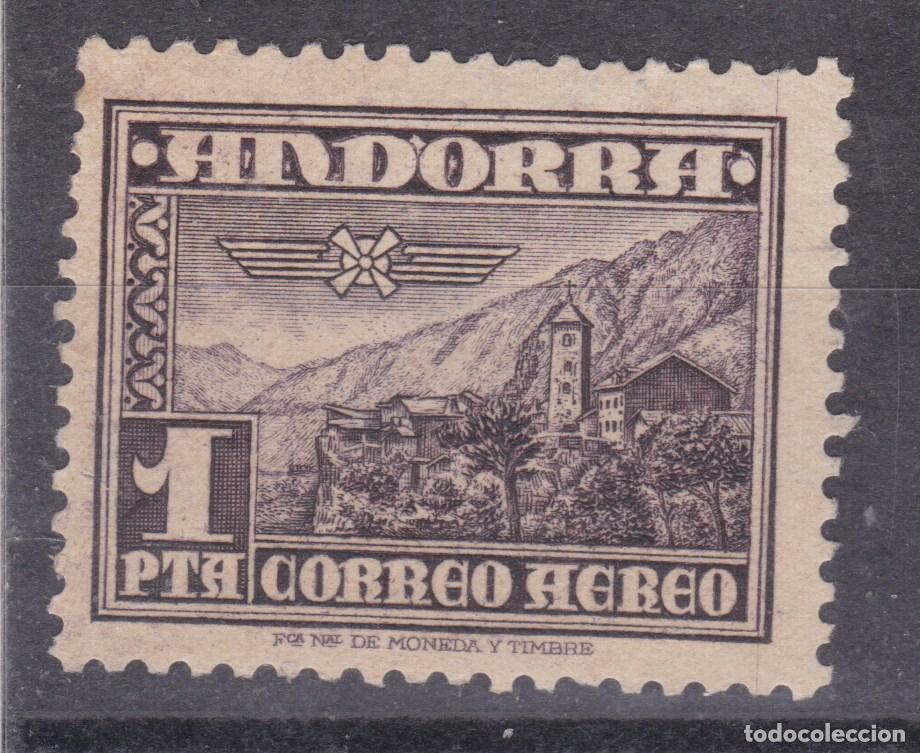 Sellos: SS11-ANDORRA 1 Pta A&eacute;reo. Edifil 59 ** Sin Fijasellos .