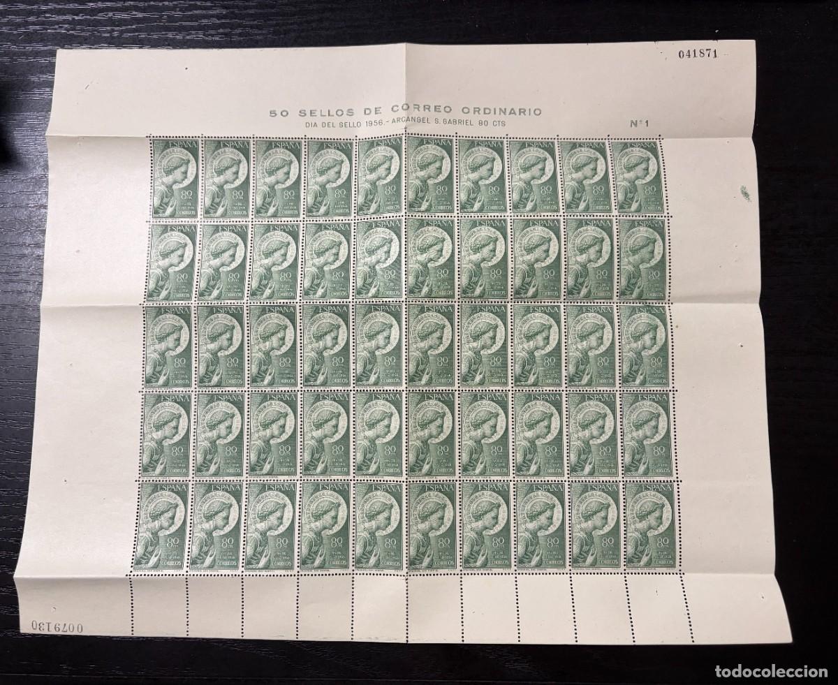Sellos: ESPA&Ntilde;A, 1956. EDIFIL 1195. D&Iacute;A DEL SELLO. NUEVO. SIN FIJASELLOS. HOJA 50 SELLOS.