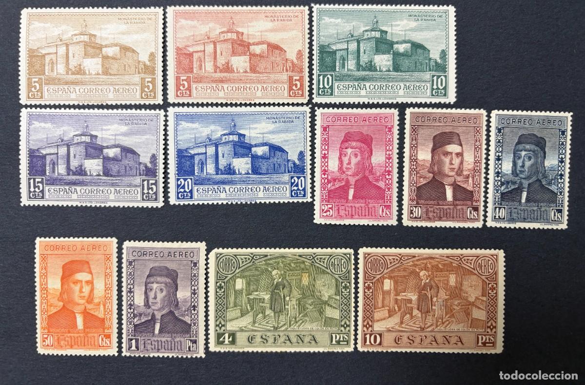Sellos: ESPA&Ntilde;A, 1930. EDIFIL 547/58. DESCUBRIMIENTO DE AM&Eacute;RICA. NUEVOS. CON FIJASELLOS