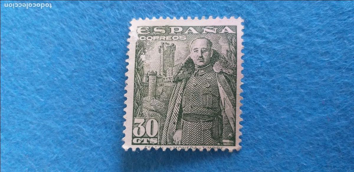 Sellos: USADO. A&Ntilde;O 1948-1954. EDIFIL 1025. GENERAL FRANCO Y CASTILLO DE LA MOTA.