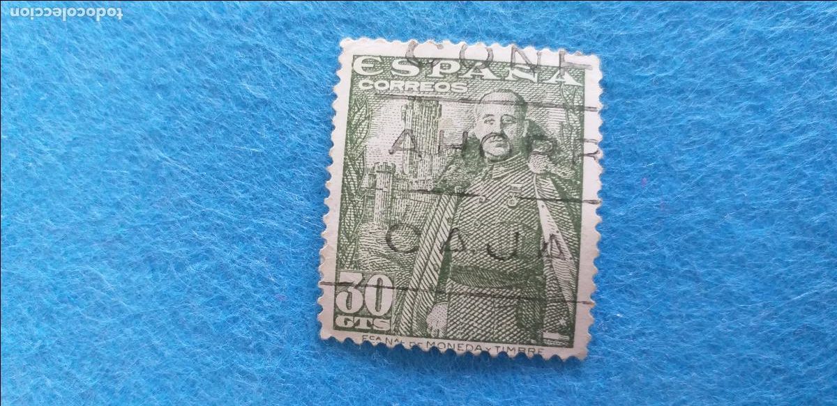 Sellos: USADO. A&Ntilde;O 1948-1954. EDIFIL 1025. GENERAL FRANCO Y CASTILLO DE LA MOTA.