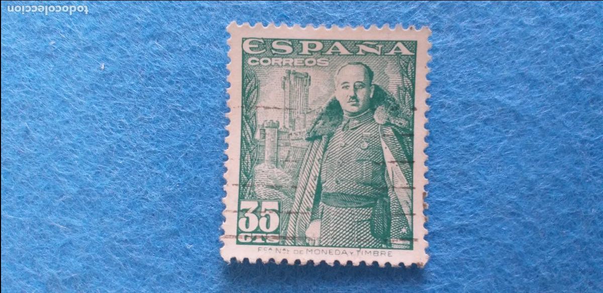 Sellos: USADO. A&Ntilde;O 1948-1954. EDIFIL 1026. GENERAL FRANCO Y CASTILLO DE LA MOTA.