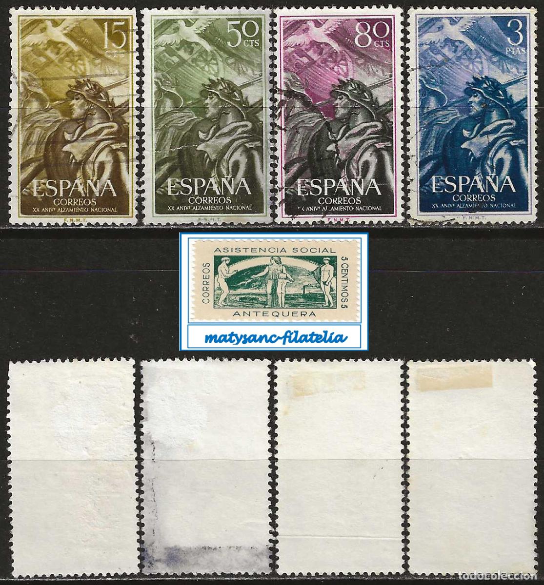 Sellos: ESPA&Ntilde;A 1956. EDIFIL 1187/1190. SERIE COMPLETA &rdquo;ALZAMIENTO NACIONAL&rdquo;. VER DESCRIPCI&Oacute;N.