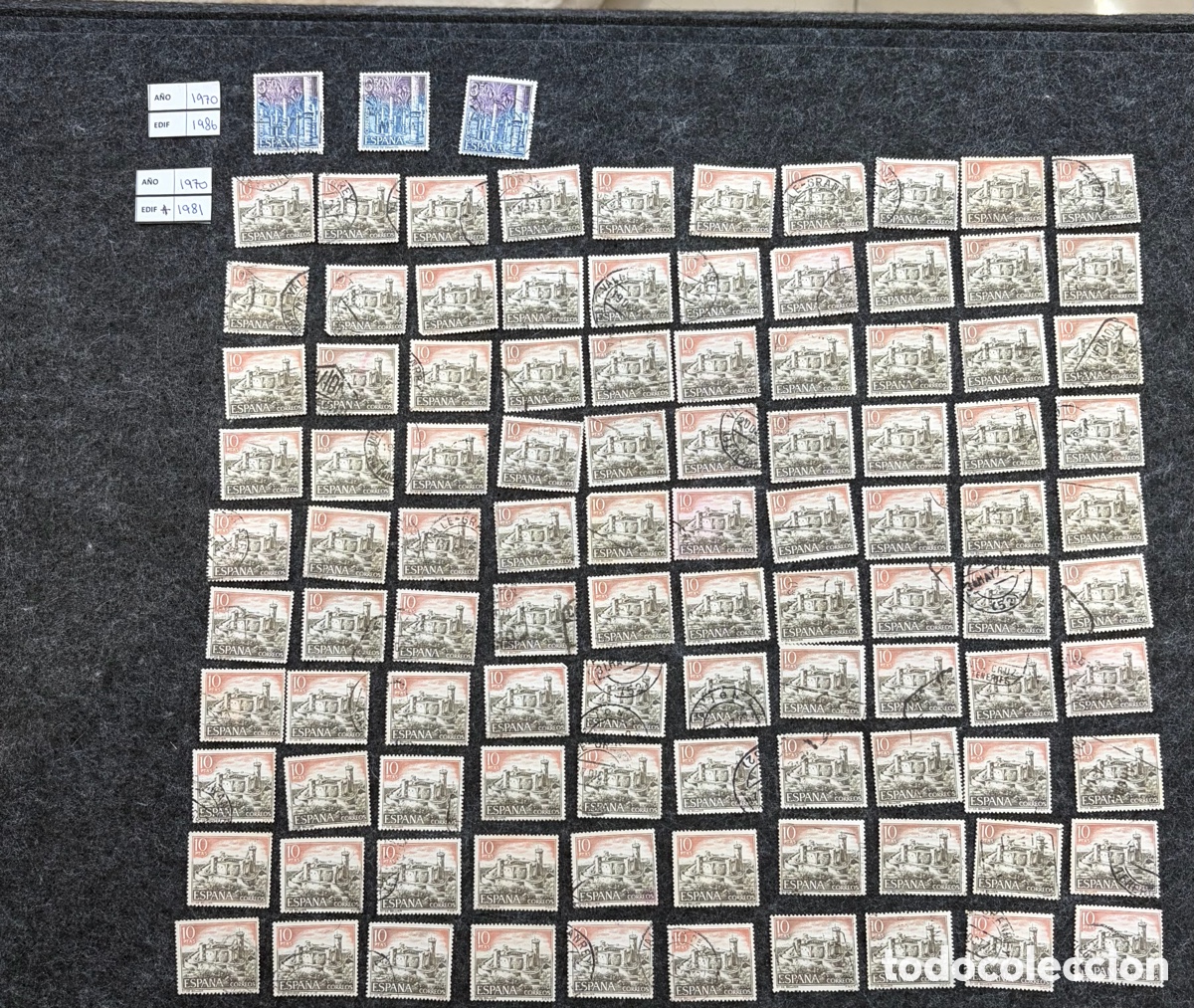 Sellos: Lote de 103 sellos Espa&ntilde;a usados 1970 &ndash; Edifil 1981 y 1986