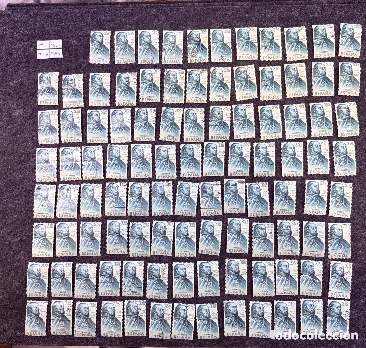 Sellos: Lote 102 sellos Espa&ntilde;a 1970 Edifil 1999 San Juan de Zum&aacute;rraga usados