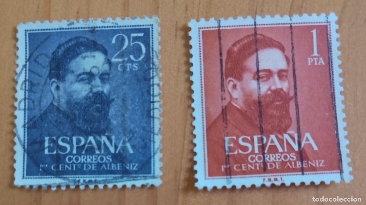 Sellos: ESPA&Ntilde;A - A&Ntilde;O 1960 - EDIFIL 1230 Y 1321 - CENTENARIO DE ALBENIZ