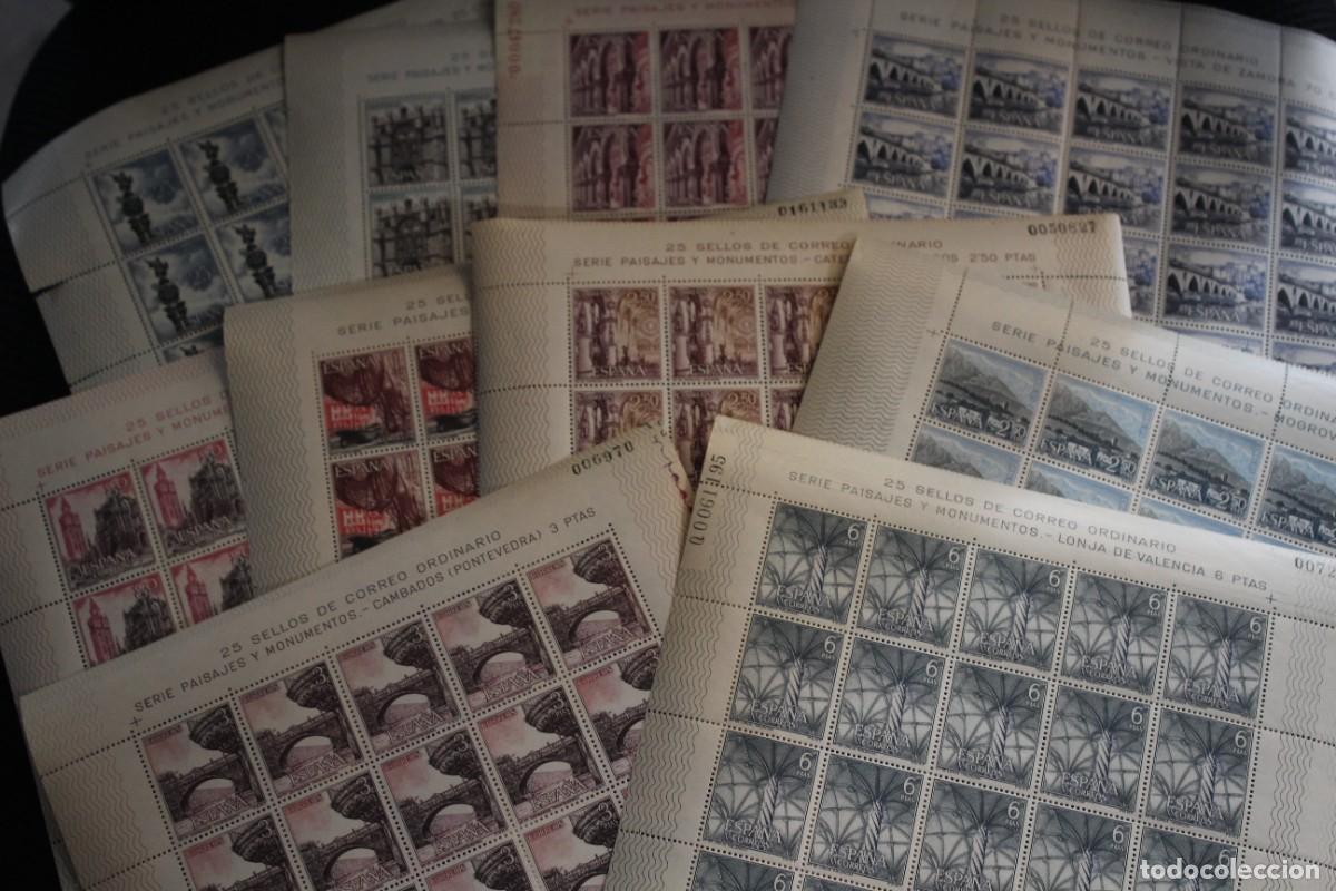 Sellos: 25 SERIES COMPLETAS SELLOS** ESPA&Ntilde;A EN PLIEGOS - TURISMO 1965 - EDIF: 1643/1652