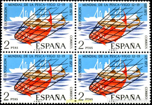 Sellos: 236705 MNH ESPA&Ntilde;A 1973 4 EXPOSICION MUNDIAL DE LA PESCA