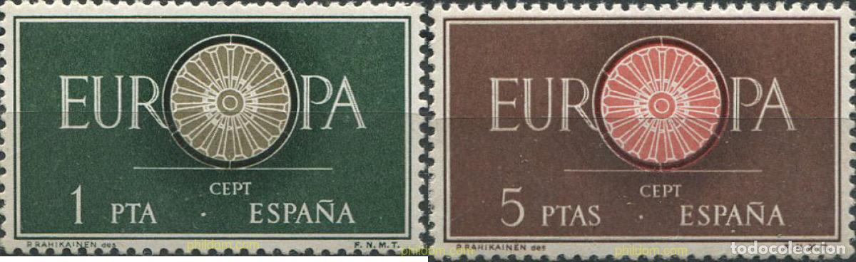 Sellos: 84421 MNH ESPA&Ntilde;A 1960 EUROPA CEPT. RUEDA CON 19 RADIOS