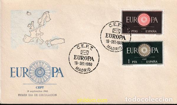 Sellos: 607279 MNH ESPA&Ntilde;A 1960 EUROPA CEPT. RUEDA CON 19 RADIOS