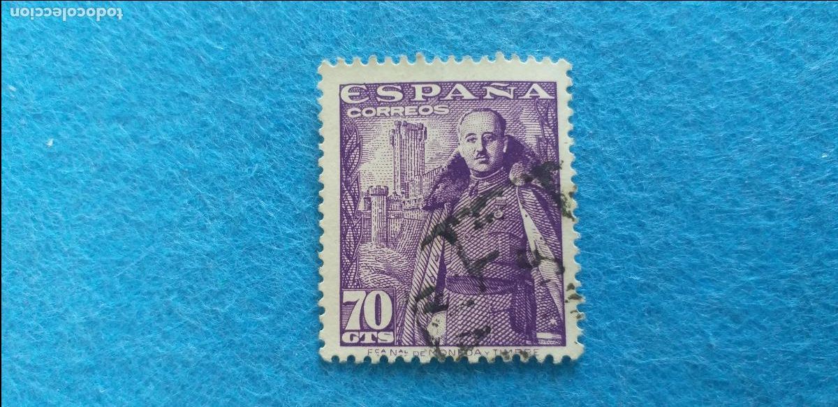Sellos: Usado. A&ntilde;o 1948 - 1954. Edifil 1030. General Franco y Castillo de la Mota