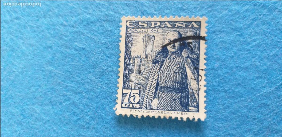 Sellos: Usado. A&ntilde;o 1948 - 1954. Edifil 1031. General Franco y Castillo de la Mota