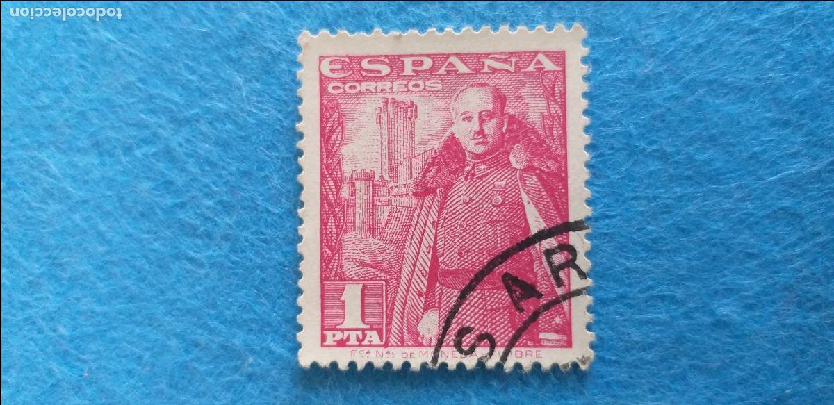 Sellos: Usado. A&ntilde;o 1948 - 1954. Edifil 1032. General Franco y Castillo de la Mota