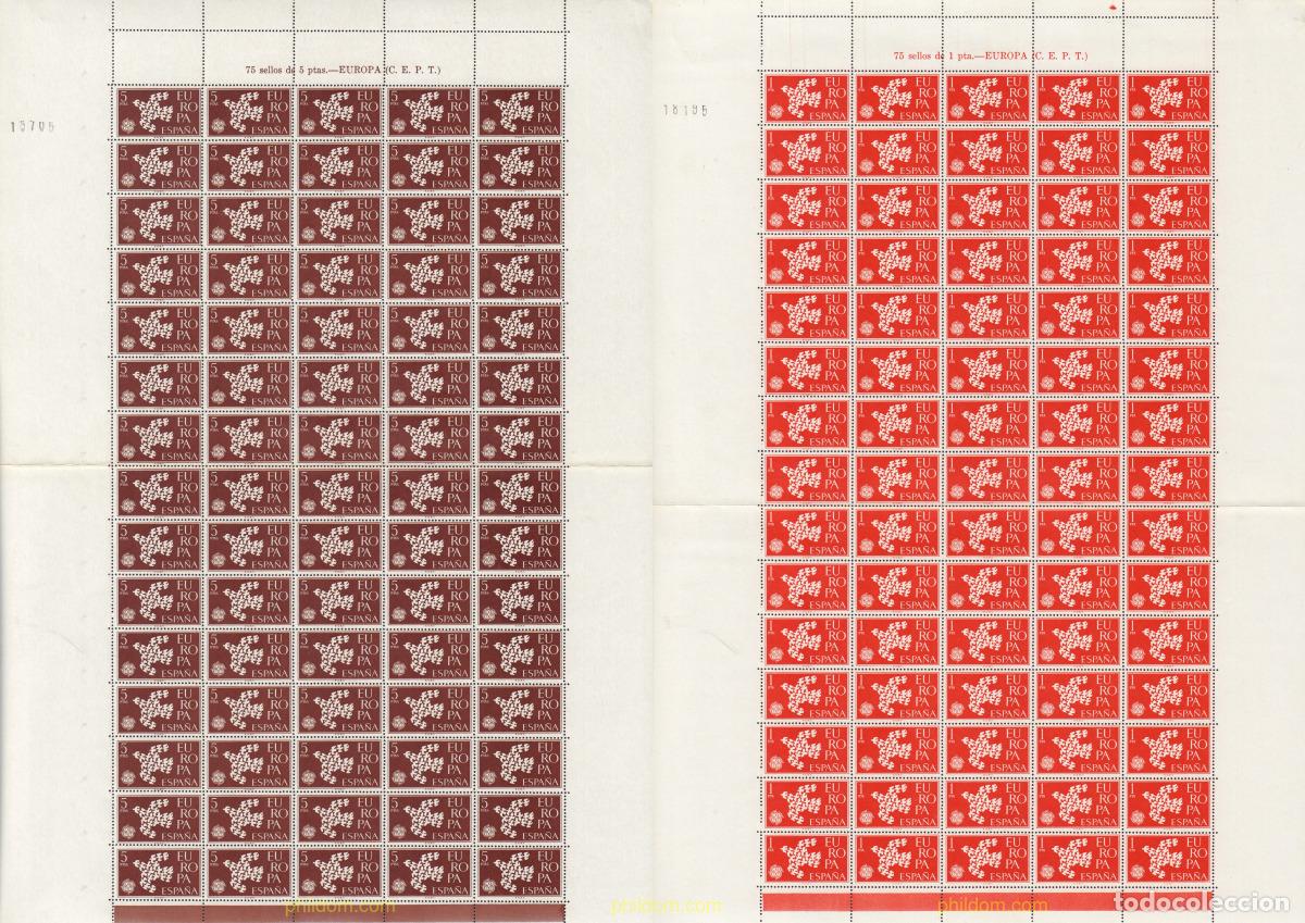 Sellos: 373386 MNH ESPA&Ntilde;A 1961 EUROPA CEPT. PALOMA
