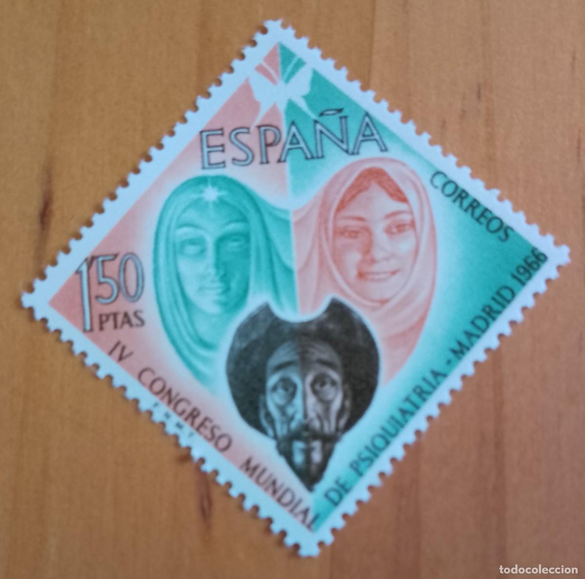 Sellos: ESPA&Ntilde;A - EDIFIL 1746 - IV CONGRESO MUNDIAL DE SPQUIATRIA, MADRID 1966