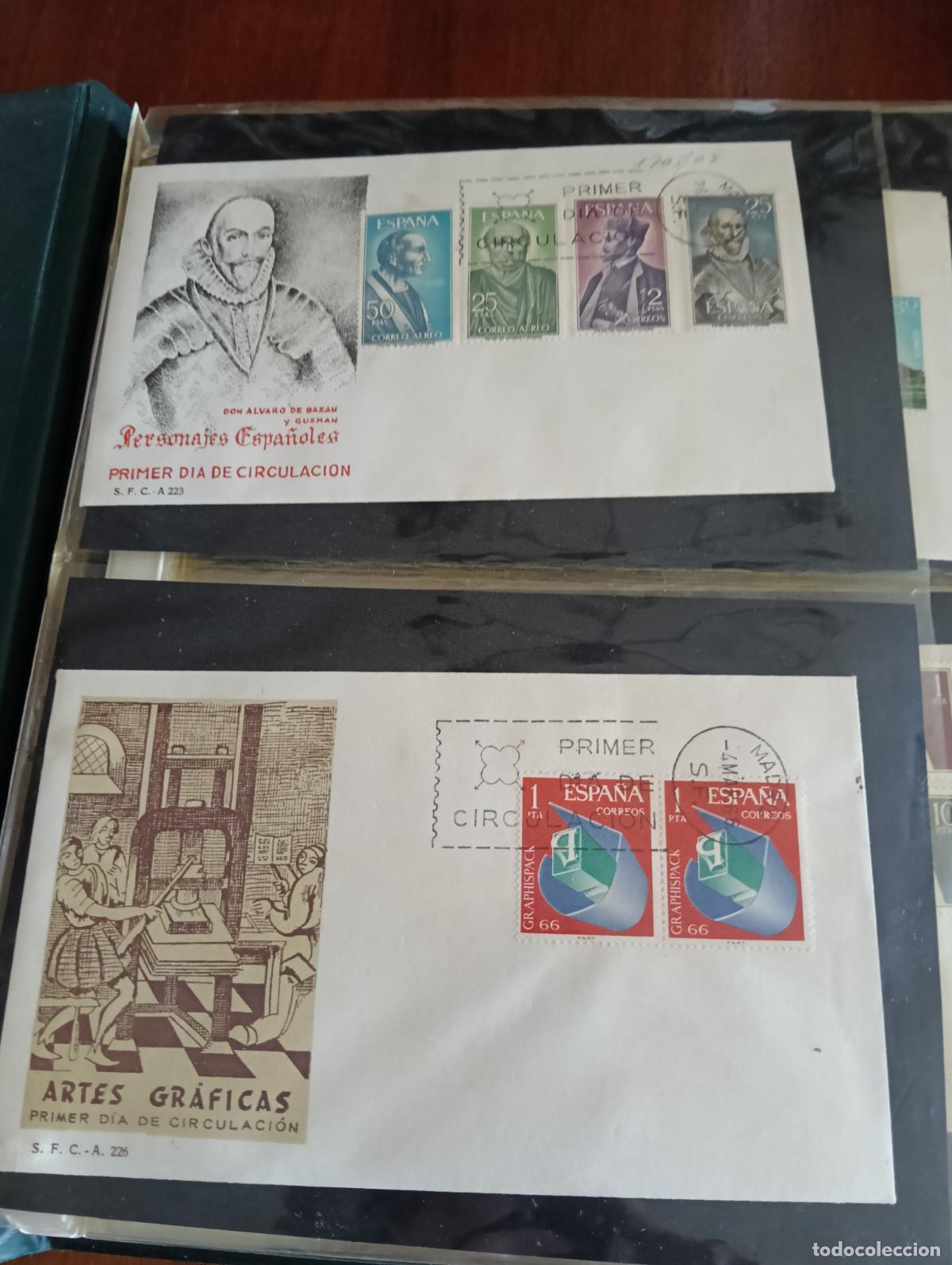 Sellos: album de sellos de sobres de primer dia 124 sobres