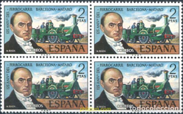 Sellos: 323831 MNH ESPA&Ntilde;A 1974 125 ANIVERSARIO FERROCARRIL BARCELONA-MATARO