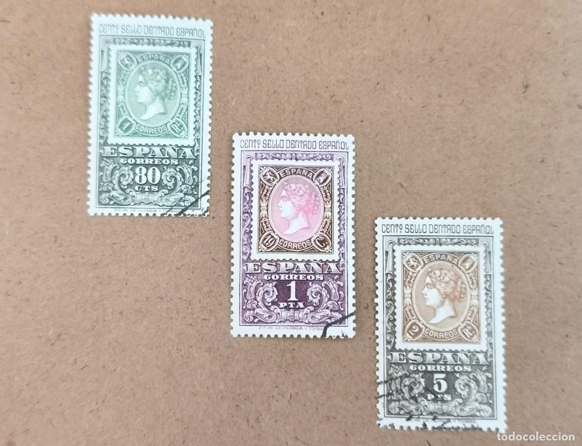 Sellos: Espa&ntilde;a 1965Centenario del primer sello dentado edifil 1689/1691 serie completa