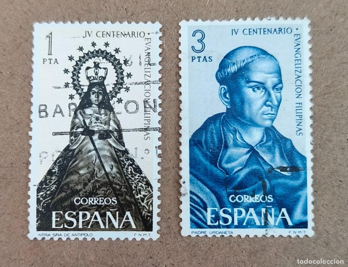 Sellos: Espa&ntilde;a 1965 IV Centenario de la Evangelizaci&oacute;n de Filipinas edifil 1693/1694 serie completa