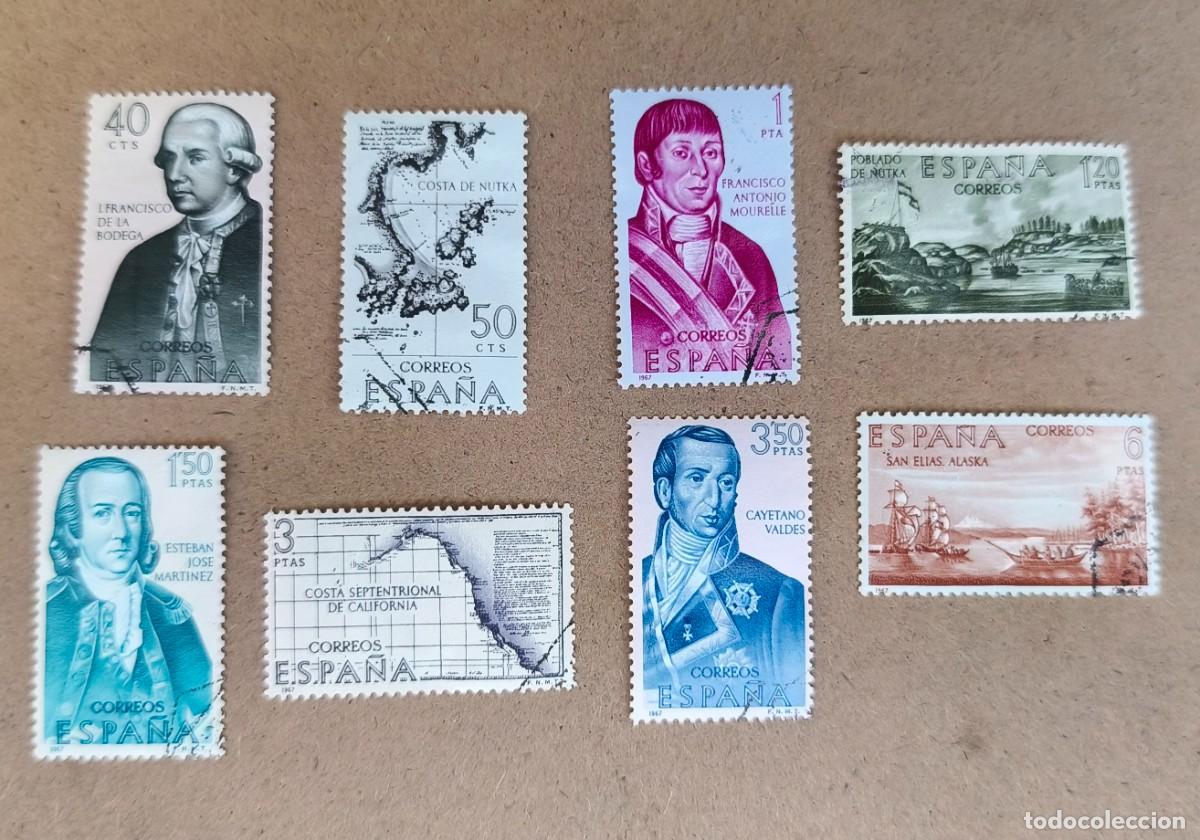 Sellos: Espa&ntilde;a 1967 Forjadores de Am&eacute;rica edifil 1819/1826 serie completa