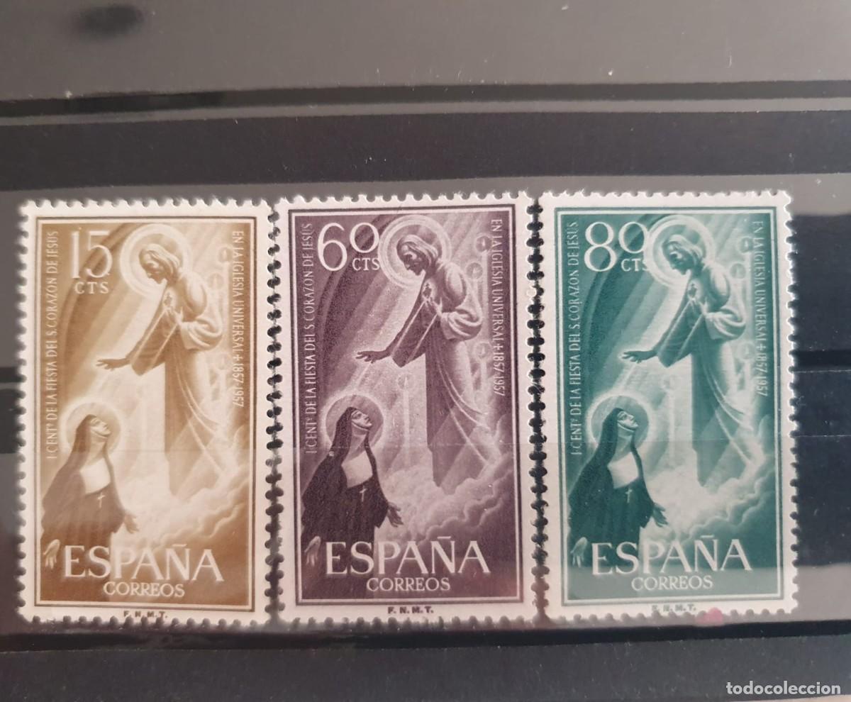 Sellos: SERIE COMPLETA EDIFIL 1192 ** A 1194 * MONTSERRAT ESPA&Ntilde;A 1956