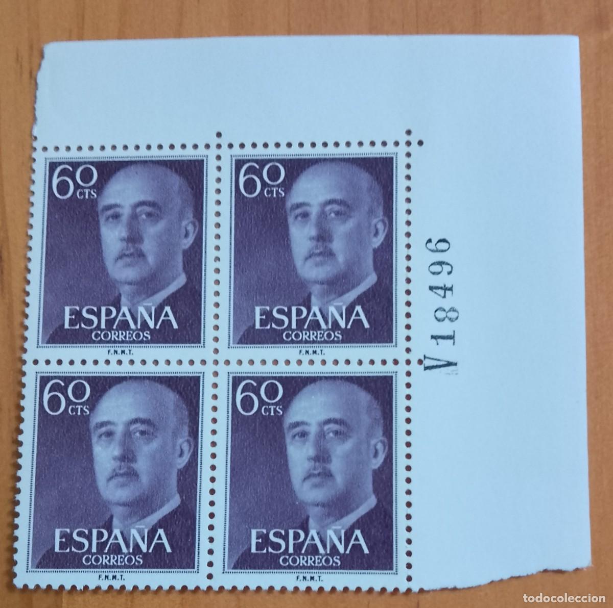 Sellos: ESPA&Ntilde;A - V/F 60 CTS - TIRA NUEVA - EDIFIL 1150, A&Ntilde;O 1955, FRANCISCO FRANCO.