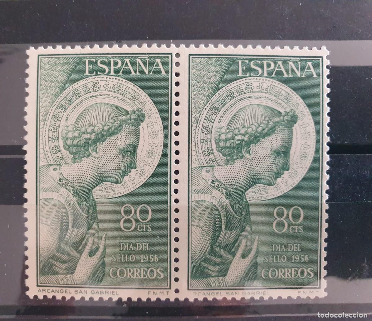 Sellos: EDIFIL 1195 ** EN PAREJA SAN GABRIEL ESPA&Ntilde;A 1956