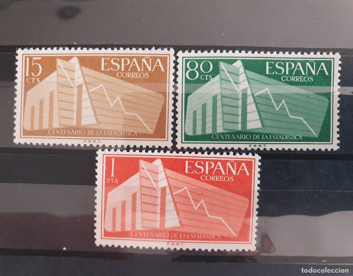 Sellos: SERIE COMPLETA EDIFIL 1196 ** A 1198 ** ESTADISTICA ESPA&Ntilde;A 1956