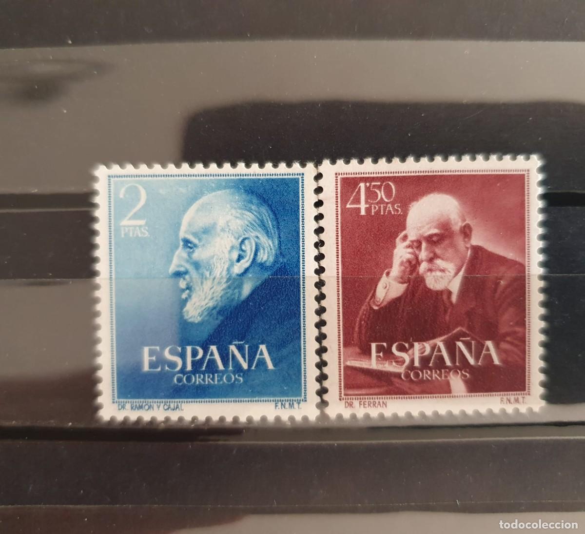Sellos: SERIE COMPLETA EDIFIL 1119 ** 1120 ** ESPA&Ntilde;A 1952 RAMON Y CAJAL