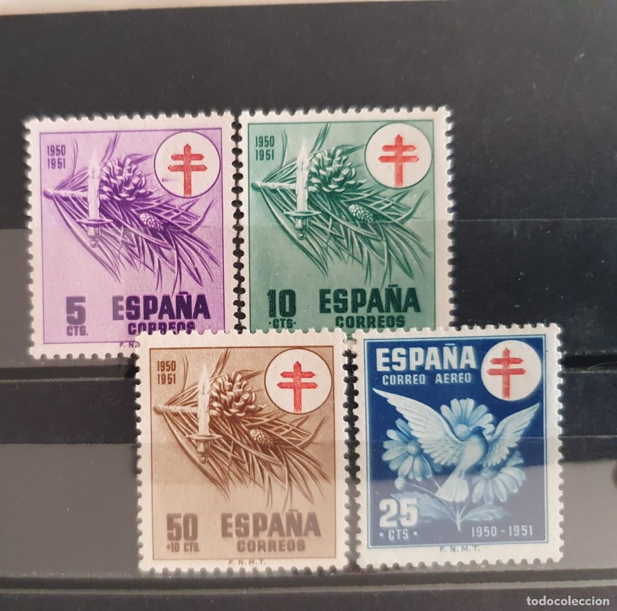 Sellos: SERIE COMPLETA EDIFIL 1084 ** A 1087 ** PRO TUBERCULOSOS ESPA&Ntilde;A 1950