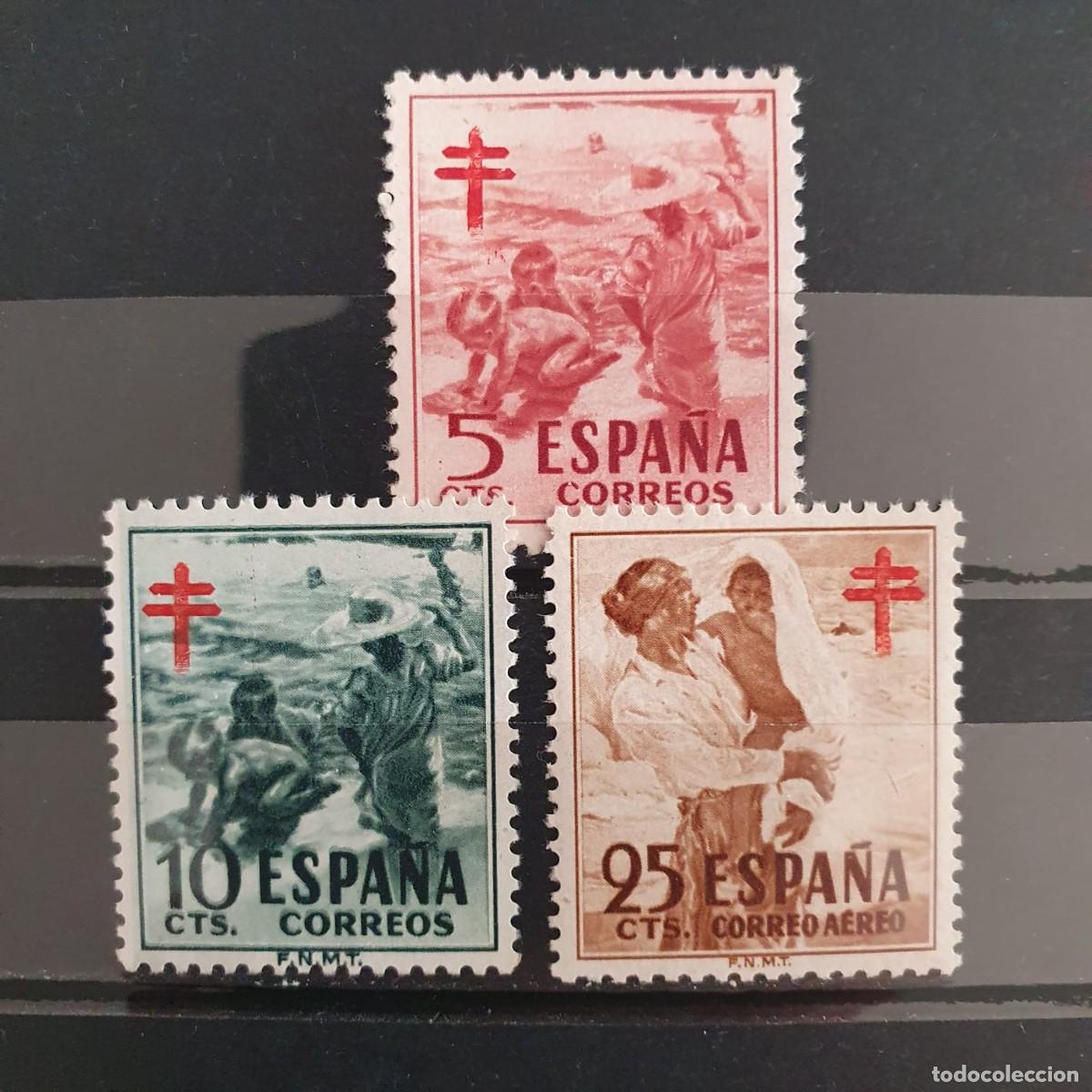 Sellos: SERIE COMPLETA EDIFIL 1103 ** A 1105 ** PRO TUBERCULOSOS ESPA&Ntilde;A 1951