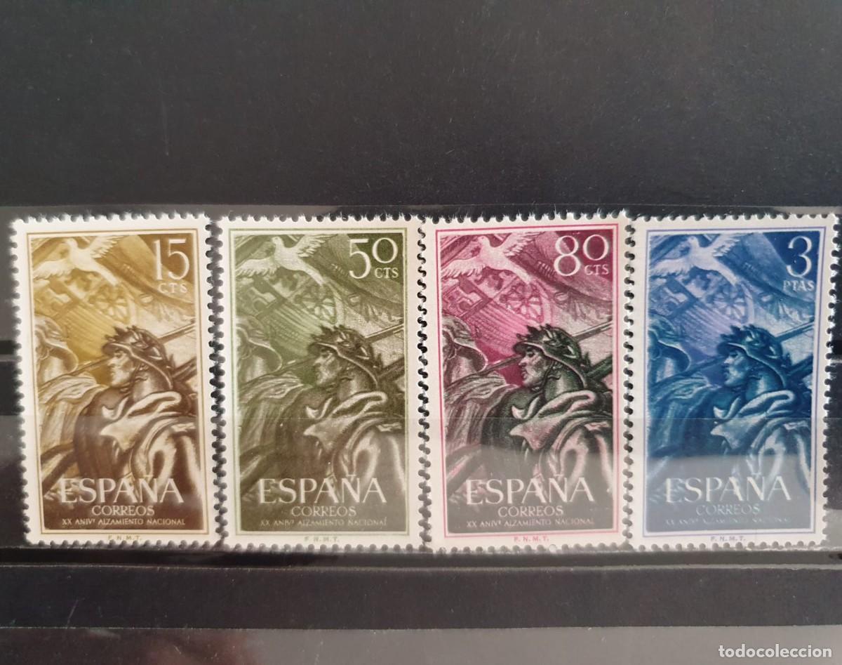 Sellos: SERIE COMPLETA EDIFIL 1187 ** A 1190 ** ALZAMIENTO ESPA&Ntilde;A 1956