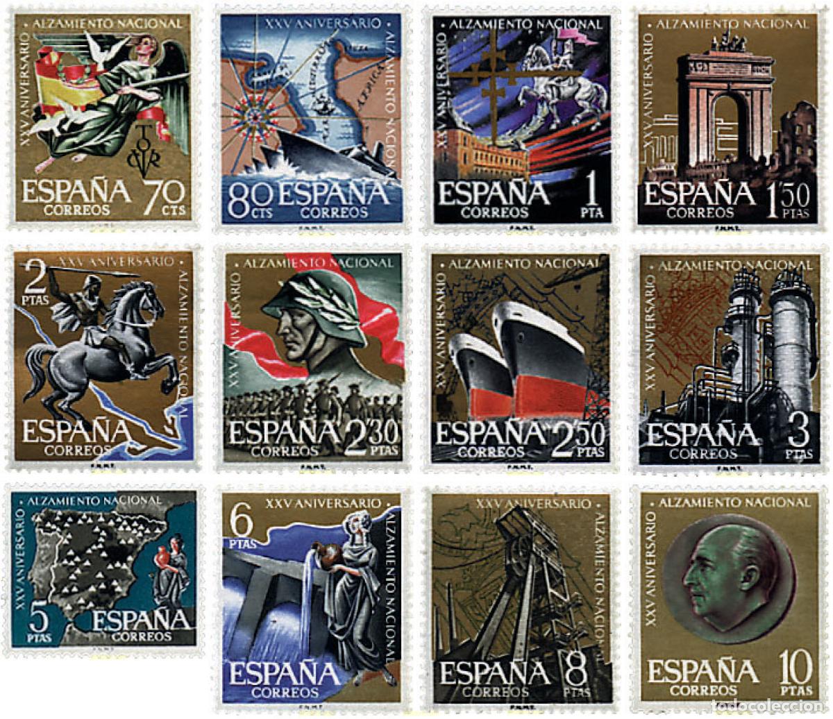 Sellos: 84544 MNH ESPA&Ntilde;A 1961 25 ANIVERSARIO DEL ALZAMIENTO NACIONAL