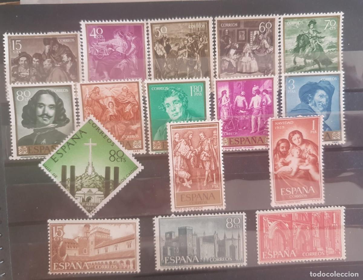 Sellos: A&Ntilde;O COMPLETO ESPA&Ntilde;A 1959 EDIFIL 1238 ** A 1253 **