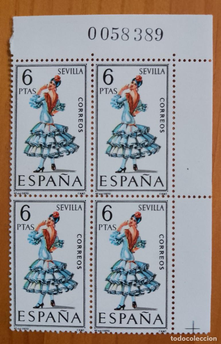 Sellos: ESPA&Ntilde;A - V/F 6 PTAS - TIRA NUEVA -EDIFIL 1956, A&Ntilde;O 1970 - TRAJE REGIONAL, SEVILLA